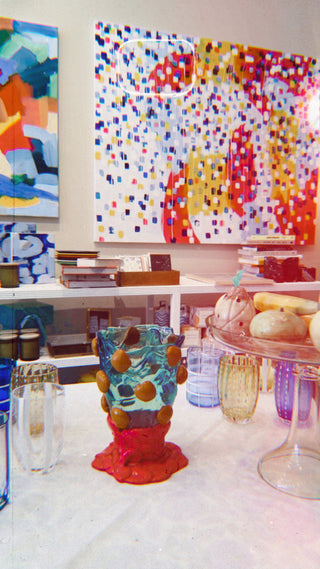 Gaetano Pesce Vase Aqua + Ochre + Fuchsia