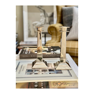 Silvertone Candlestick Holders
