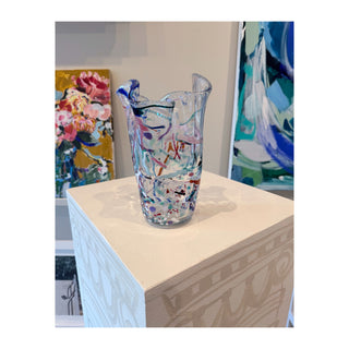 Vintage Painter's Palette Glass Vase
