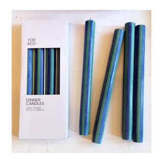 Striped Dinner Candles (Set of 4)
