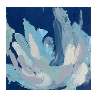 Abstract Tulip Blue on Panel