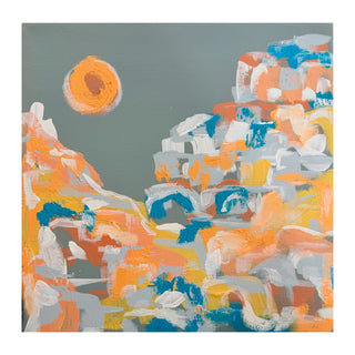 Italian City Cliffs Painting