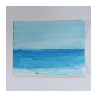 Blue Seascape Watercolor on Paper