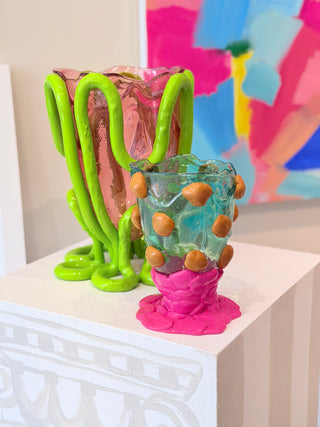 Gaetano Pesce Vase Aqua + Ochre + Fuchsia