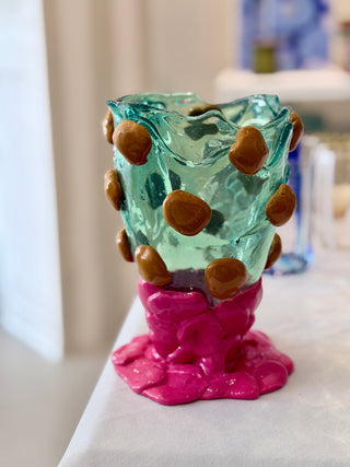 Gaetano Pesce Vase Aqua + Ochre + Fuchsia