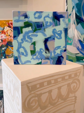 Wallflowers Blue Abstract Painting