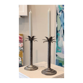 Vintage Palm Candlestick Holders