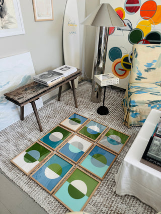 Phases of The Moon Blue Green