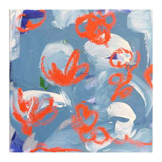Wallflowers Orange Abstract Painting