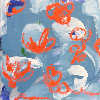 Wallflowers Orange Abstract Painting