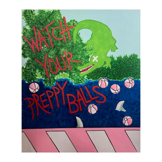Watch Your Preppy Balls Abstract Painting + Companion Piece
