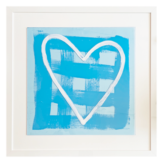 Blue Heart Gingham
