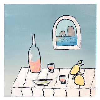 Rose in Capri at the window with a view VIII